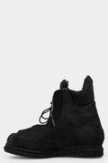 Blackmerle | SS25 - A02 Distressed suede wing boots, Black