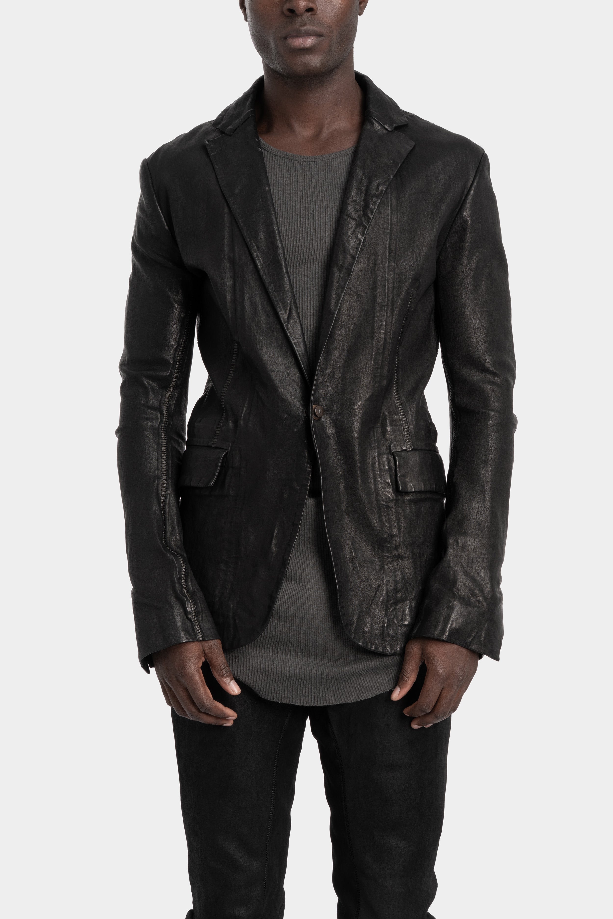 Isaac Sellam | AW24/25 - Single button leather blazer, PIONNIER