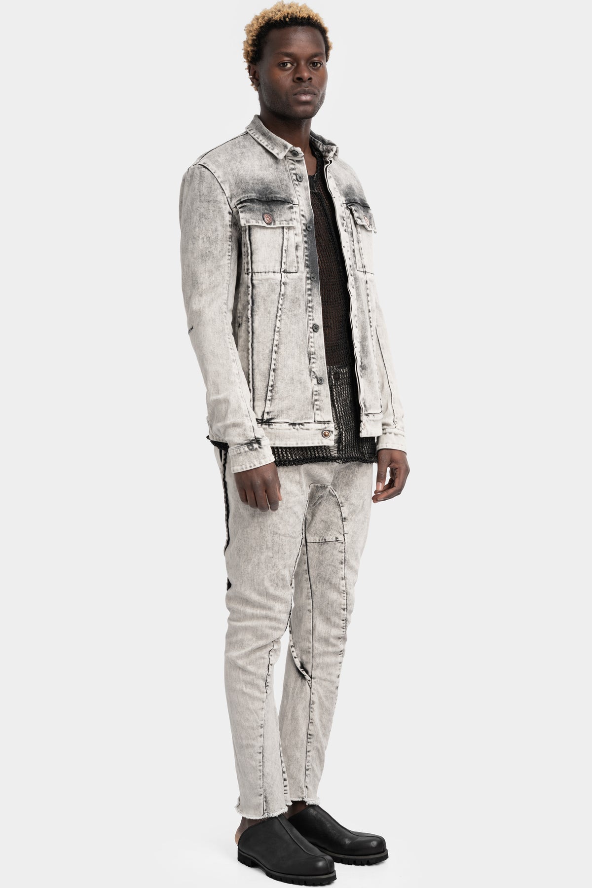 Masnada | SS25 - External seams denim jacket, Dirt white