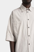 Deconstructed short sleeve poplin shirt, Light Grey