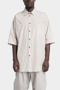 Deconstructed short sleeve poplin shirt, Light Grey