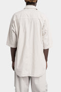 Deconstructed short sleeve poplin shirt, Light Grey