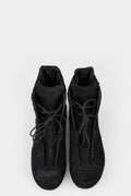 Blackmerle | SS25 - A02 Distressed suede wing boots, Black