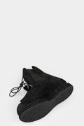 Blackmerle | SS25 - A02 Distressed suede wing boots, Black