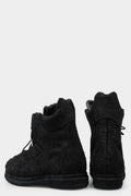 Blackmerle | SS25 - A02 Distressed suede wing boots, Black