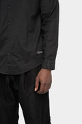 Never Enough | SS25 - Coated crinkled cotton shirt, Black, MSL009