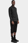 Never Enough | SS25 - Coated crinkled cotton shirt, Black, MSL009