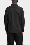 Never Enough | SS25 - Coated crinkled cotton shirt, Black, MSL009