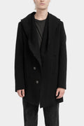 La Haine Inside Us | AW25 - Hooded wool blend asymmetrical coat, M1180