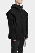 La Haine Inside Us - Layered oversized wool blend hooded jacket, M1179
