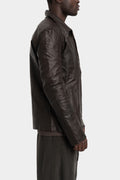 Samoke | AW25 - Wool lined leather zip jacket, Vintage Brown JKT-0325