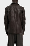 Samoke | AW25 - Wool lined leather zip jacket, Vintage Brown JKT-0325