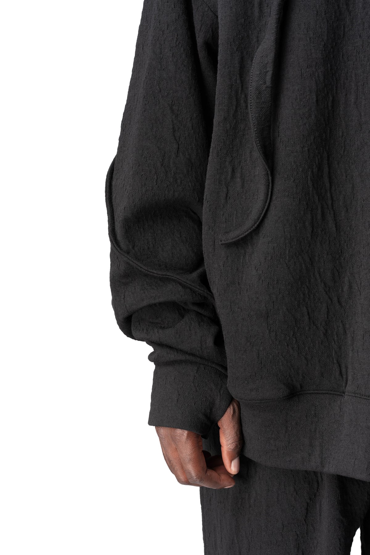 La Haine Inside Us | AW26 - Oversized embossed fleece sweatshirt, Black M1339