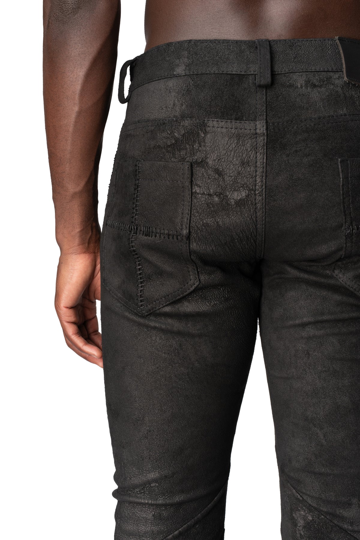 Leather stretch pants