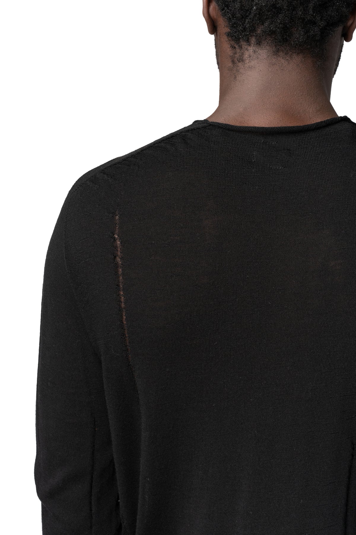 Wool silk crew neck sweater