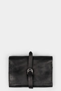 Samoke | AW25 - Folded strap leather wallet, Black WLT1