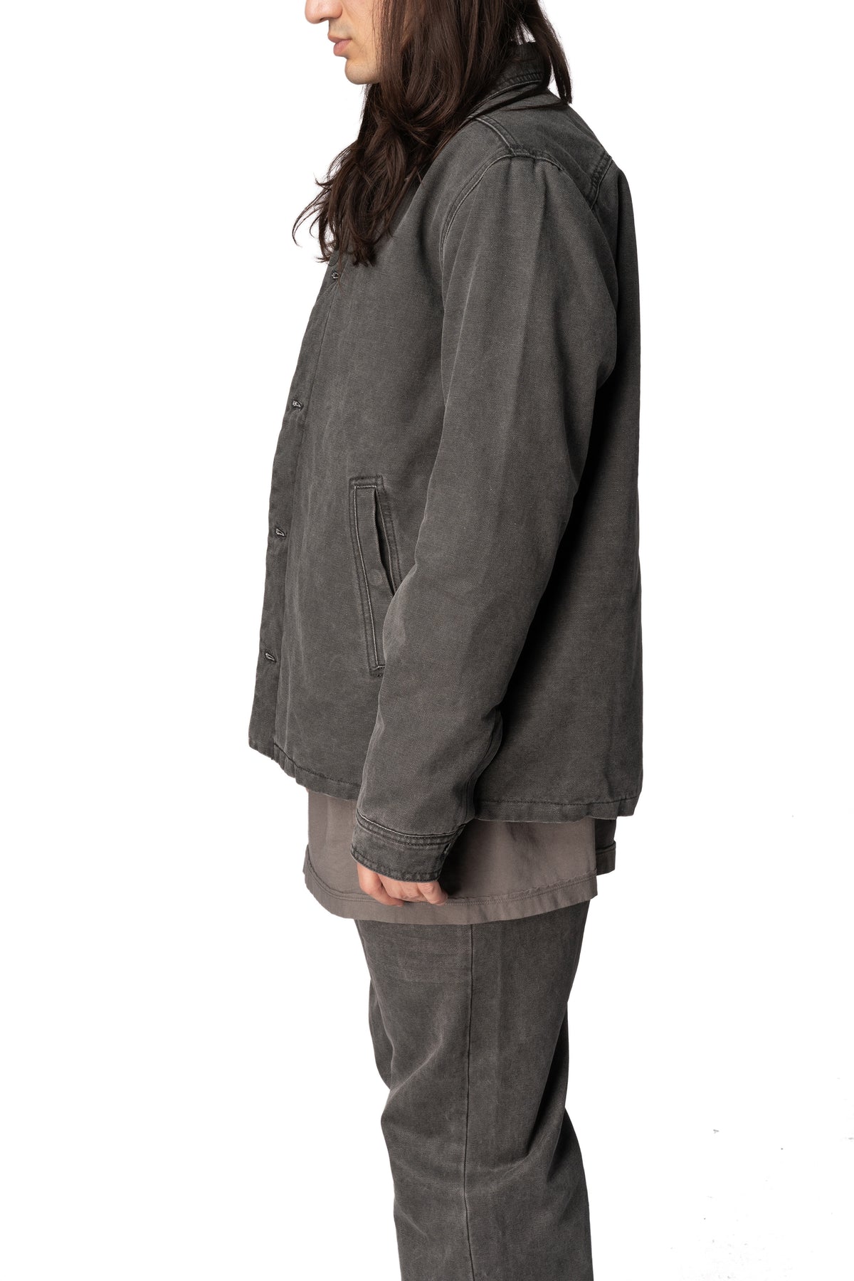 Brad coated canvas jacket, Gravel