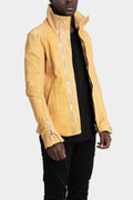 Incarnation | Horse leather high collar jacket, Dirty yellow 11B-41497S B21N-OC