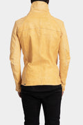 Incarnation | Horse leather high collar jacket, Dirty yellow 11B-41497S B21N-OC