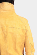 Incarnation | Horse leather high collar jacket, Dirty yellow 11B-41497S B21N-OC