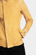 Incarnation | Horse leather high collar jacket, Dirty yellow 11B-41497S B21N-OC