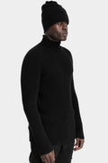 MD75 | AW25 - Scar stitch cashmere / silk beanie, Black /Antra MD10144