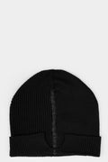 Wool knit beanie, Black/Antra