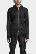 11 By Boris Bidjan Saberi | Z2B Hooded zip up sweater, Coated black