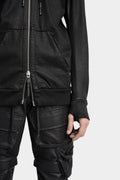 11 By Boris Bidjan Saberi | Z2B Hooded zip up sweater, Coated black