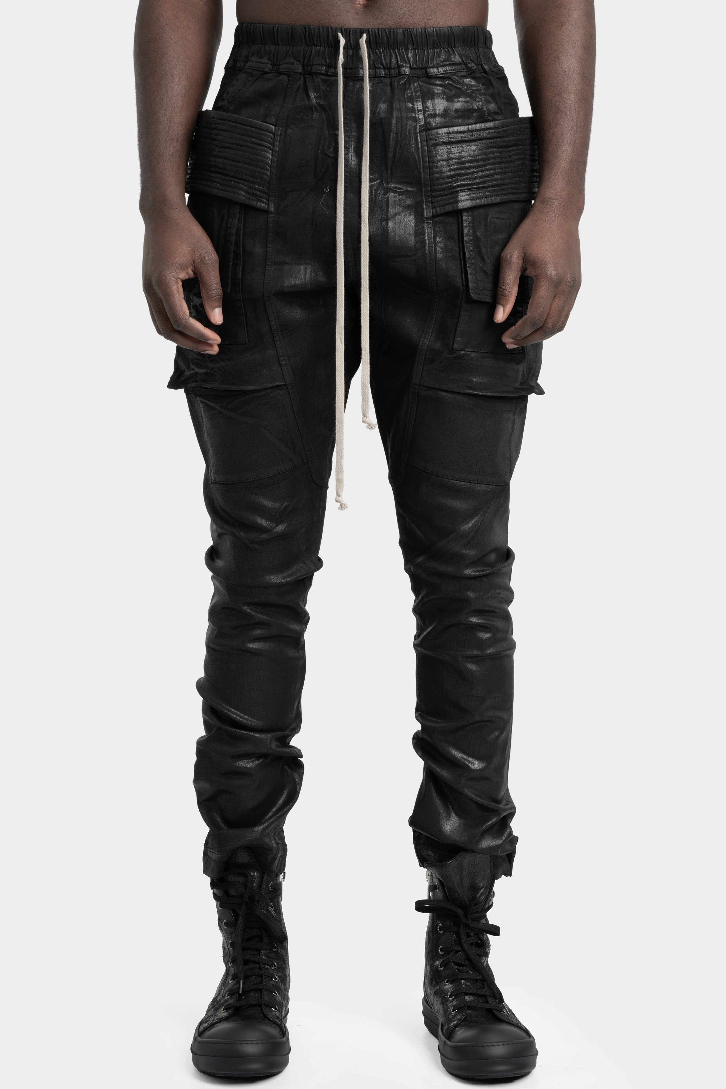 【RICK OWENS】DRKSHDW SS25 HOLLYWOOD SNEAKS OVERDYED DENIM DRKSHDW - PANTS - Rick Owens