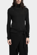 Marc Point | AW24 - Lightweight wool / silk turtleneck ls T-Shirt, Black