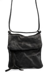 0-Hide | Small folded messenger leather bag, Black F25B3b