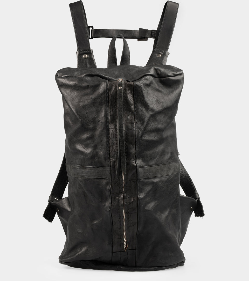 Spine leather backpack