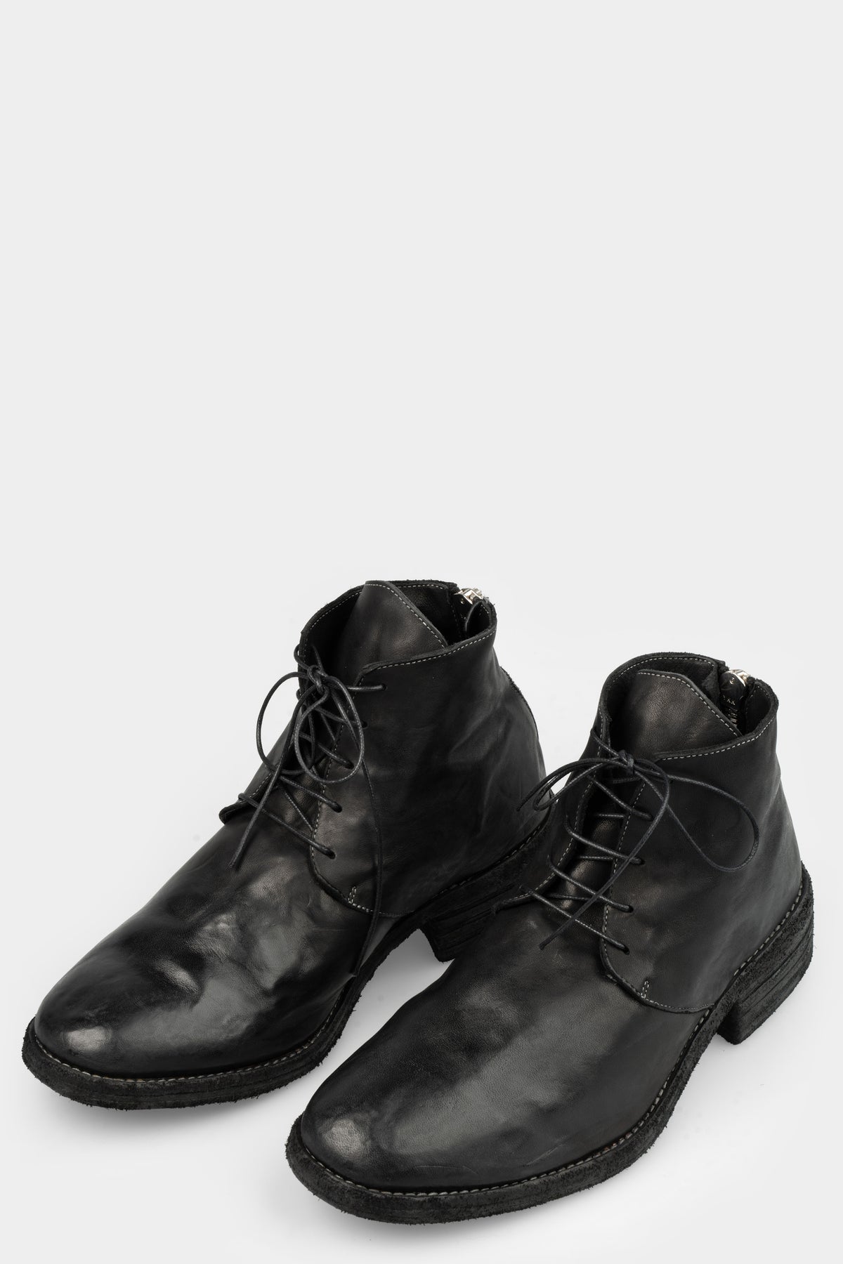 Incarnation Low top laced leather boots w back zip