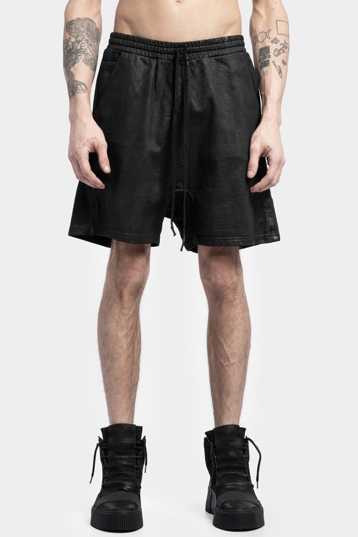 11 By BBS | SS23 - P27 - Cotton sweat shorts, coated black