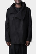 La Haine Inside Us | AW23 - Asymmetrical zip quilted high neck jacket