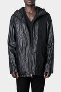 La Haine Inside Us | AW23 - Insulated washed leather hooded zip jacket