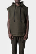 Thom/Krom | AW23 - Oversized sleeveless hood sweater, Green