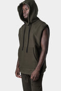 Thom/Krom | AW23 - Oversized sleeveless hood sweater, Green