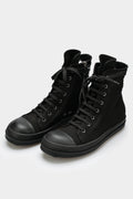 Rick Owens DRKSHDW | AW23 Luxor - Heel Eyelets Denim Ramones Sneakers, Black/Black