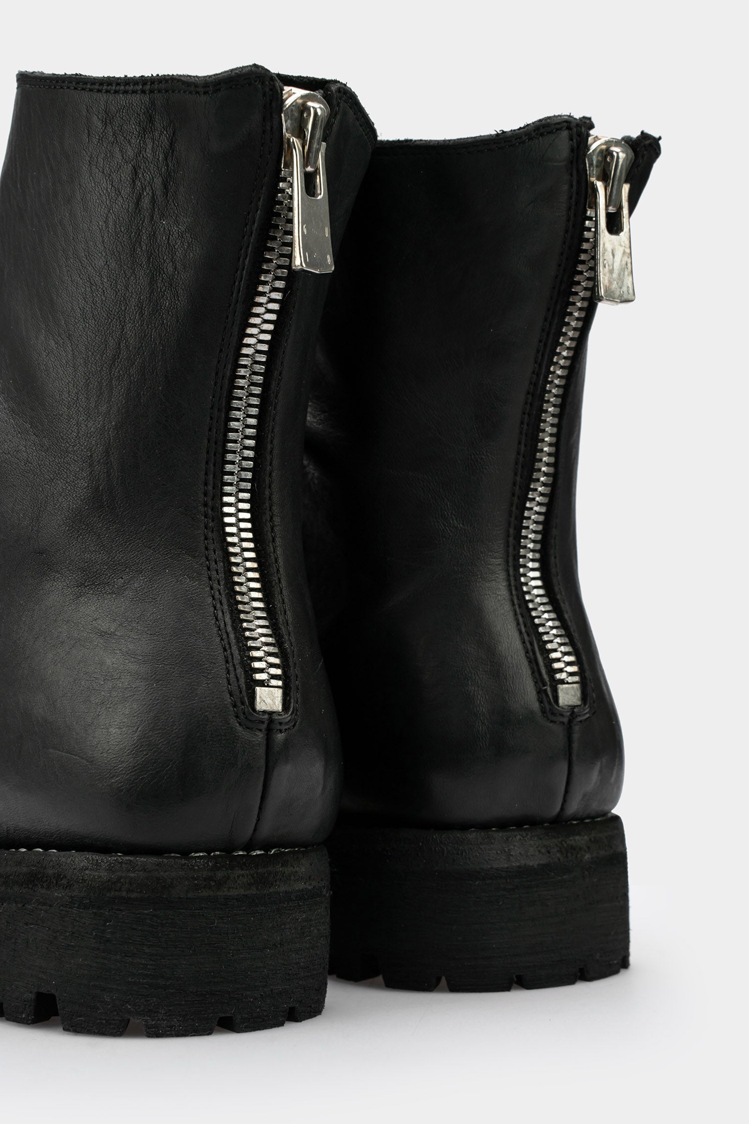 GUIDI 79086V サイズ42 (26.5〜27) Guidi 79086V - Square toe back zip boots, Black / Full Grain