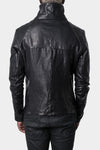 Incarnation | Double breasted moto high neck leather jacket
