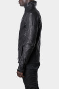 Incarnation | Asymmetrical zip high neck horse leather jacket