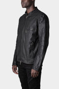 Daniele Basta | AW23 -Mandarin collar leather jacket