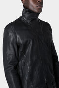 JULIUS_7 | Permanent collection - Coated denim high neck zip jacket