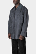 CARL IVAR | Patched cotton jacket, Washed navy