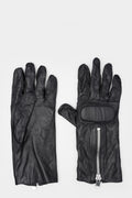 Zip leather gloves