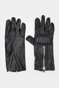 Zip leather gloves