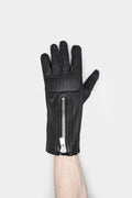 Zip leather gloves