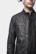 Masnada | SS24 - Korean collar resinated linen shirt